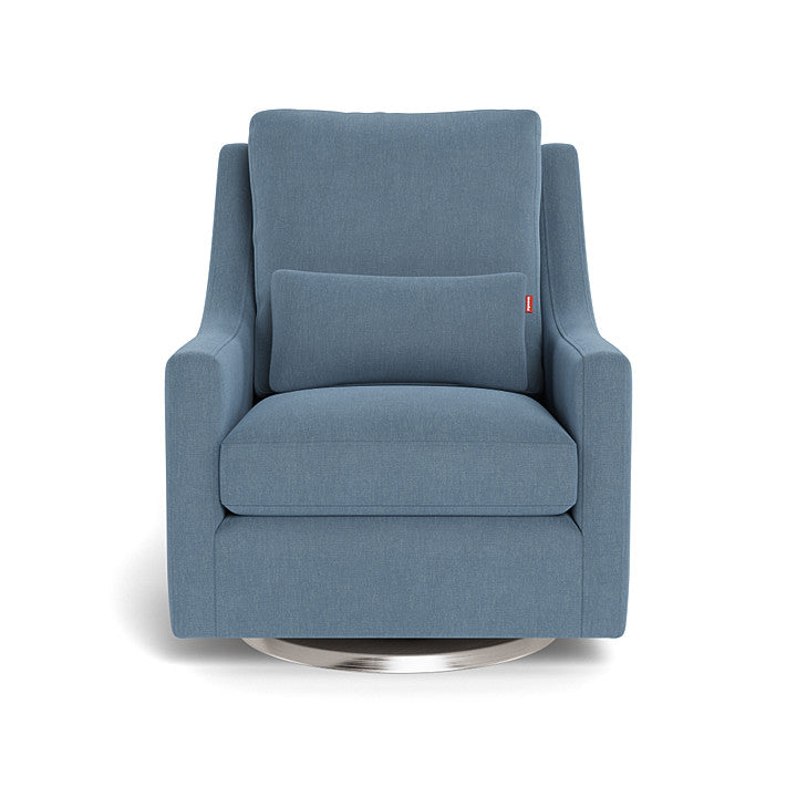 Monte design - Vera Glider - Performance Heathered-Monte design, Brushed Steel Swivel-Monte design, Denim Blue-Monte design image