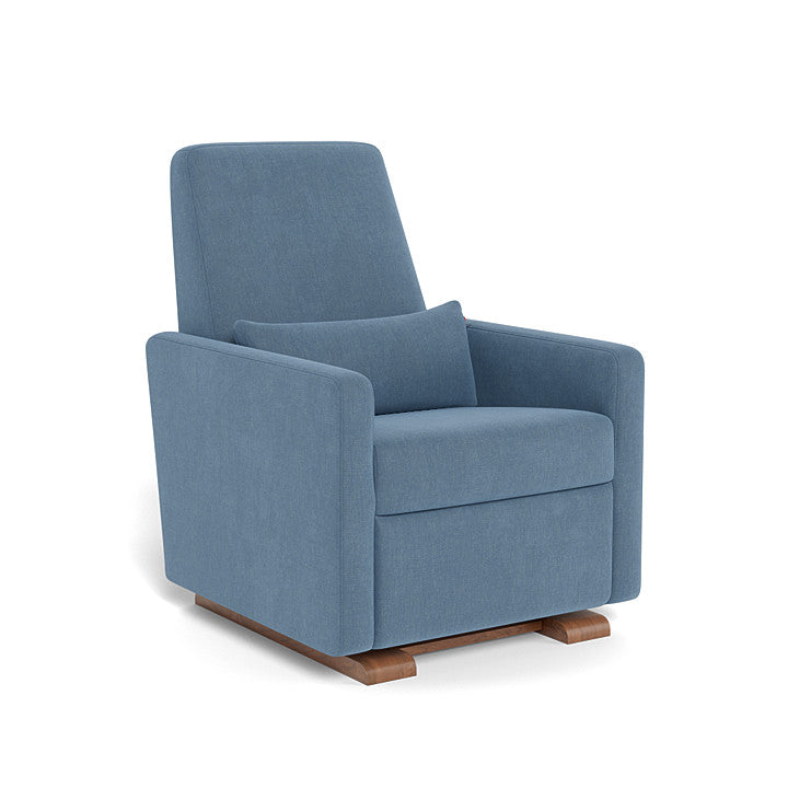 Monte design - Grano Glider Recliner - Performance Heathered-Monte design, Walnut-Monte design, Denim Blue-Monte design image