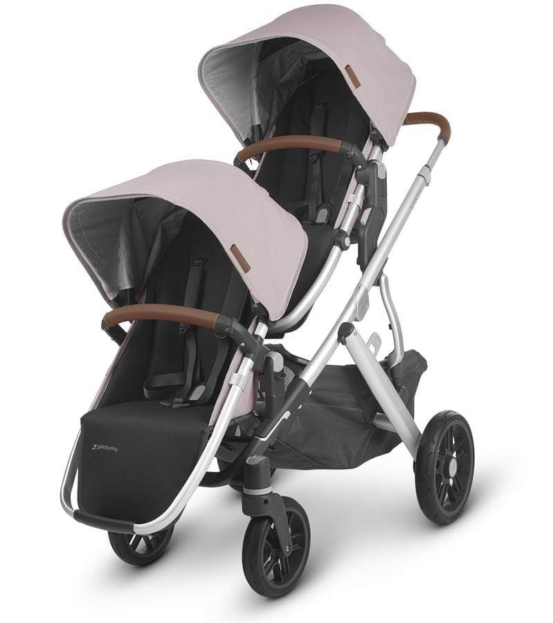 Uppababy - Vista V2 Double - Silver-Frame, Saddle Leather-Uppababy, Dusty Pink-Uppababy image