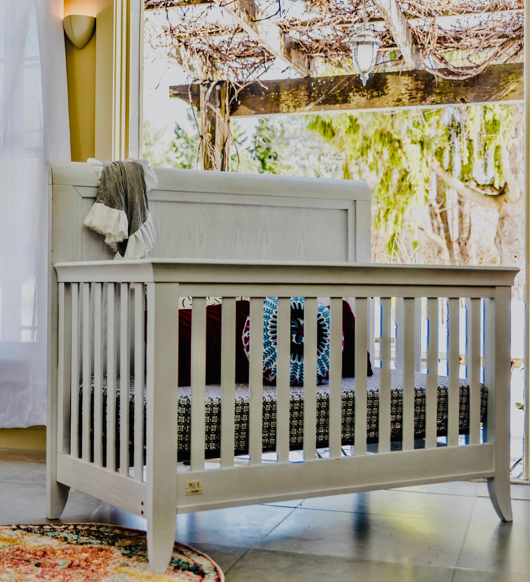 Milk Street - Cameo Sleigh 4-in-1 Convertible Crib - Steam-Milk Street image