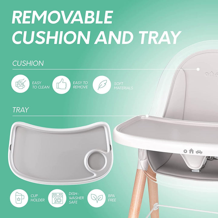 Children of Design - High Chair With Removable Cushion image 4