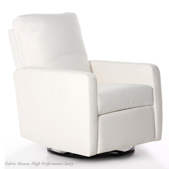 Oilo - Drew – Gliding Swivel Nursery Recliner - Metal Base-Oilo, High Performance Ivory-Oilo image