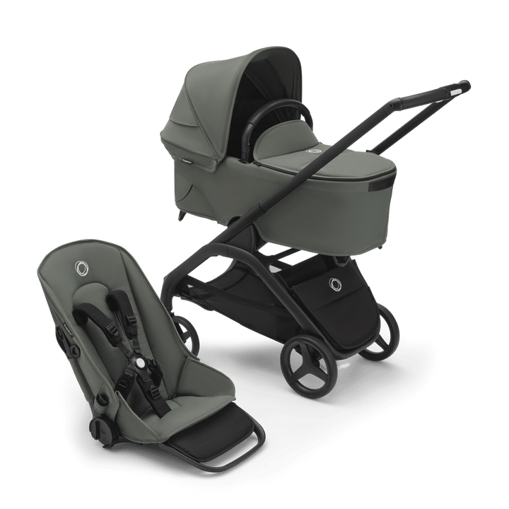 Bugaboo - Dragonfly Complete Stroller + Bassinet - Forest Green-Bugaboo, Black-Frame image