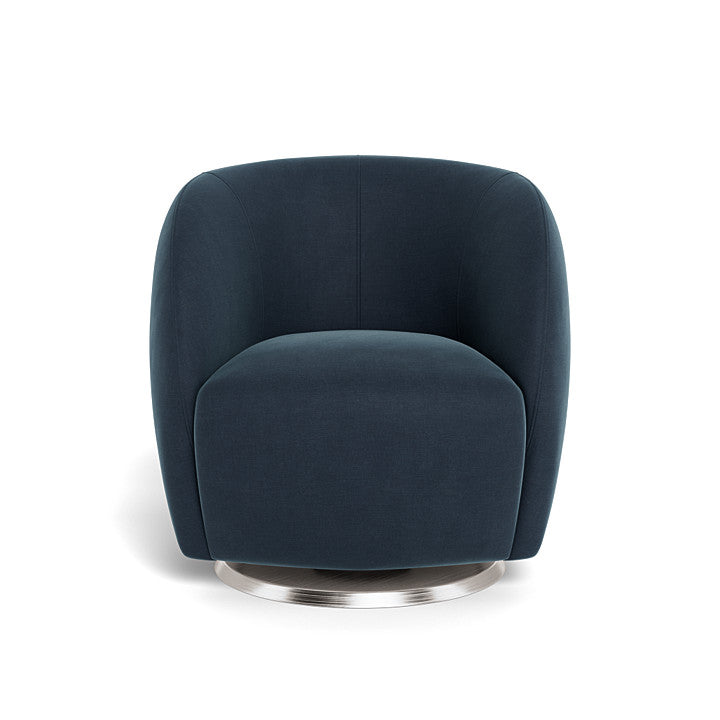Monte design - Gem Swivel Glider - Brushed Cotton-Linen-Monte design, Brushed Steel Swivel-Monte design, Midnight Blue-Monte design image
