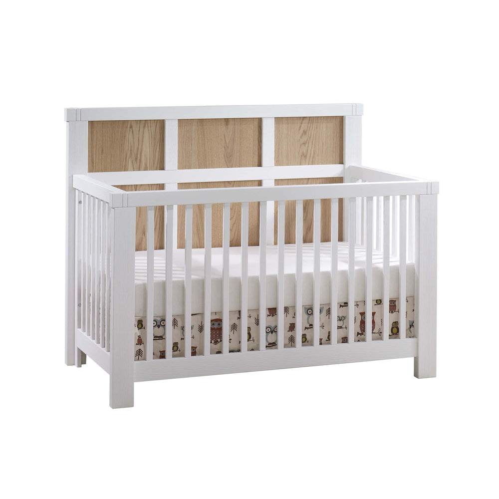 Natart - Rustico Moderno “5-in-1” Convertible Crib - White / Natural Oak-Natart image