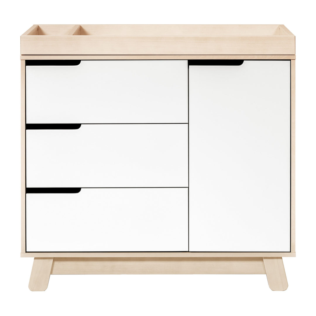 Babyletto - Hudson 3-Drawer Changer Dresser with Removable Changing Tray - Washed Natural / White-Babyletto image