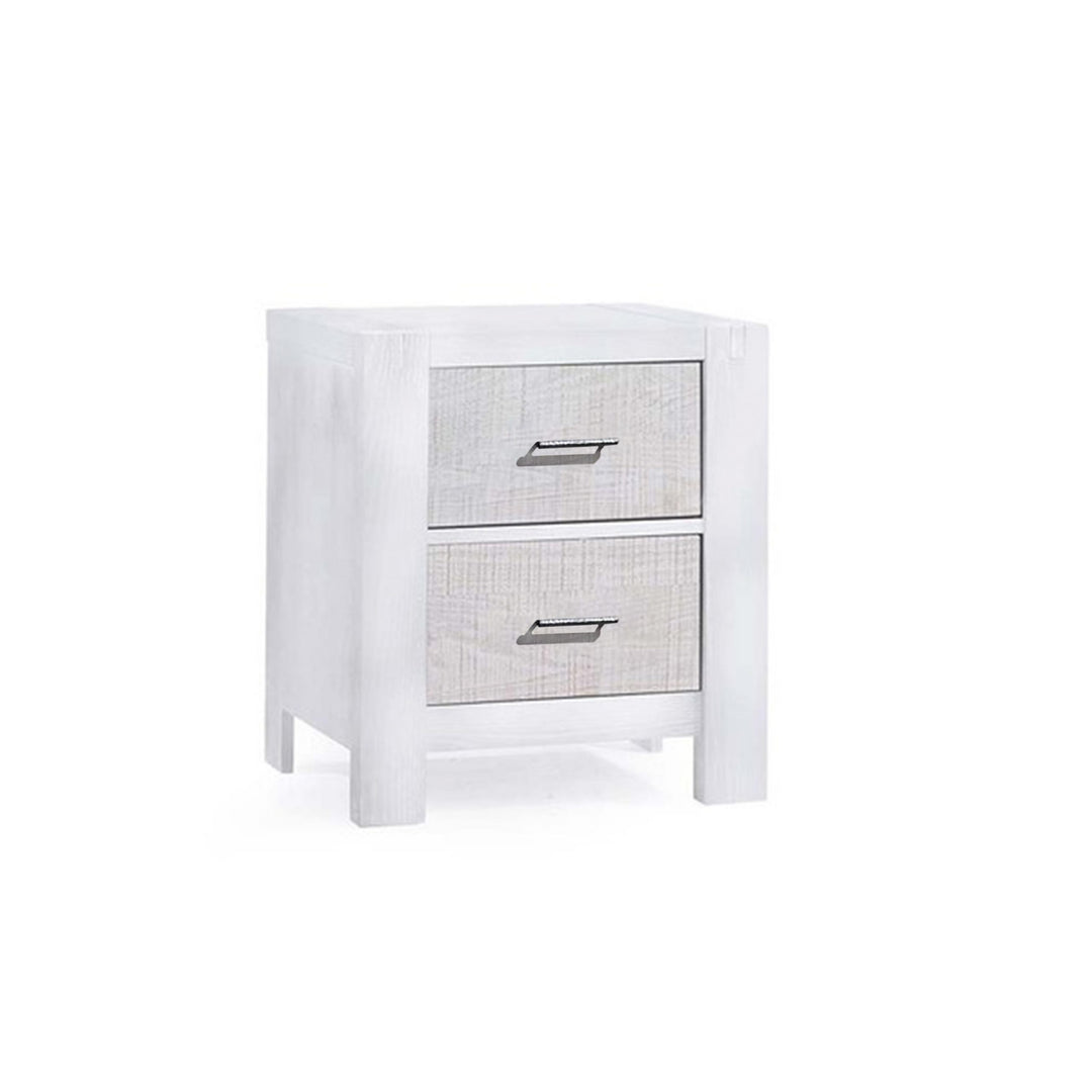 Natart - Rustico Moderno Nightstand - White / White Bark-Natart image