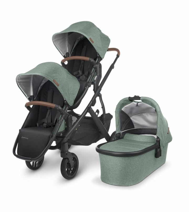 Uppababy - Vista V2 Double - Carbon-Frame, Saddle Leather-Uppababy, Green Melange-Uppababy image