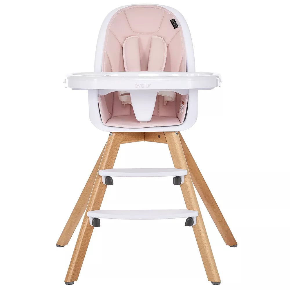Evolur - Evolur Zoodle 2 in 1 Baby High Chair - Light Pink image
