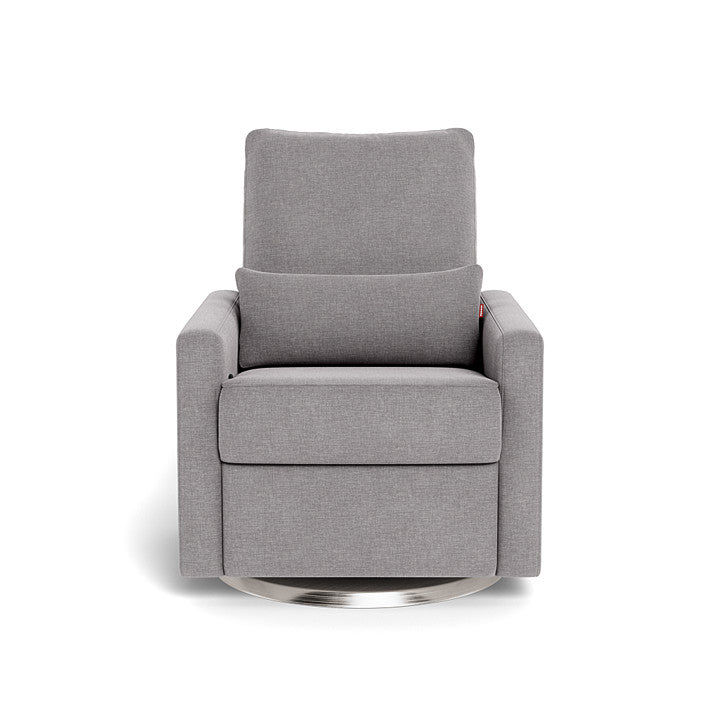 Monte design - Matera Glider Recliner - Performance Heathered-Monte design, Brushed Steel Swivel-Monte design, Pebble Grey-Monte design image