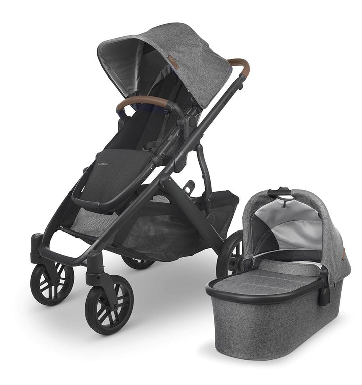 Uppababy - Vista V2 Stroller - Carbon-Frame, Saddle Leather-Uppababy, Charcoal Melange-Uppababy image