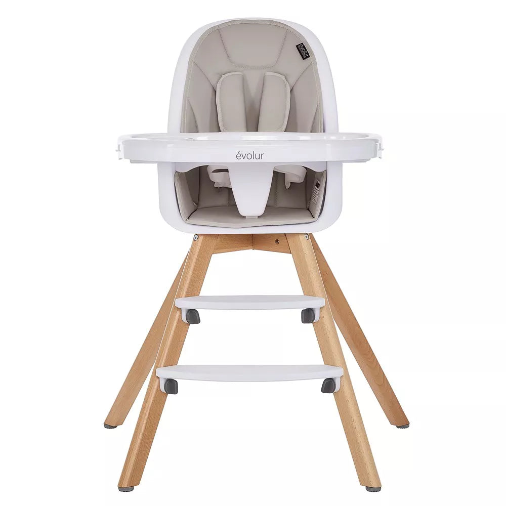 Evolur - Evolur Zoodle 2 in 1 Baby High Chair - Light Grey-Evolur image
