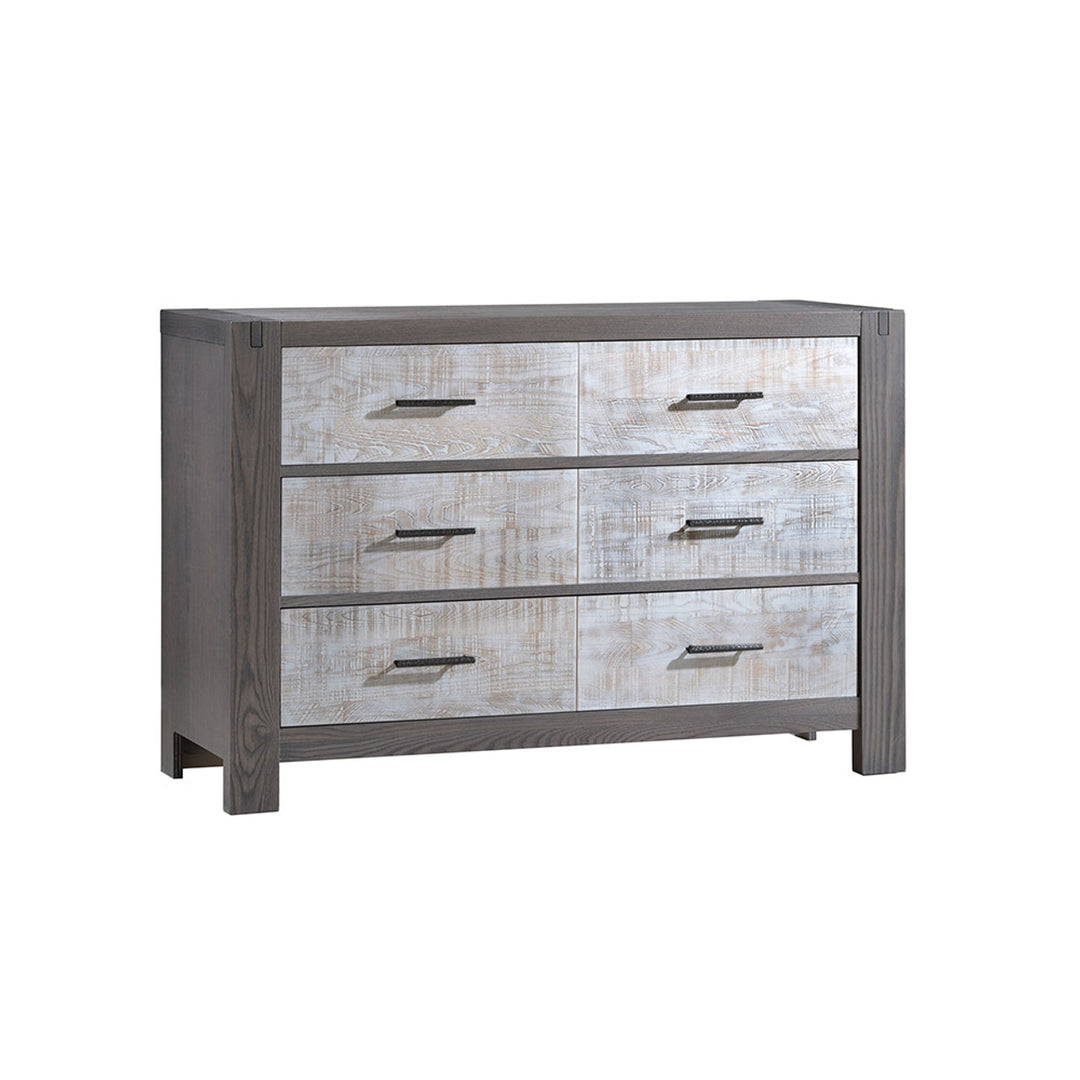 Natart - Rustico Moderno Double Dresser - White bark-Natart, Grigio-Frame-Natart image
