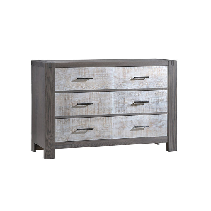 Natart - Rustico Moderno Double Dresser - White bark-Natart, Grigio-Frame-Natart image