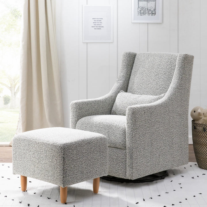 Babyletto - Toco - Luxe fabric-Babyletto, Black White Boucle image