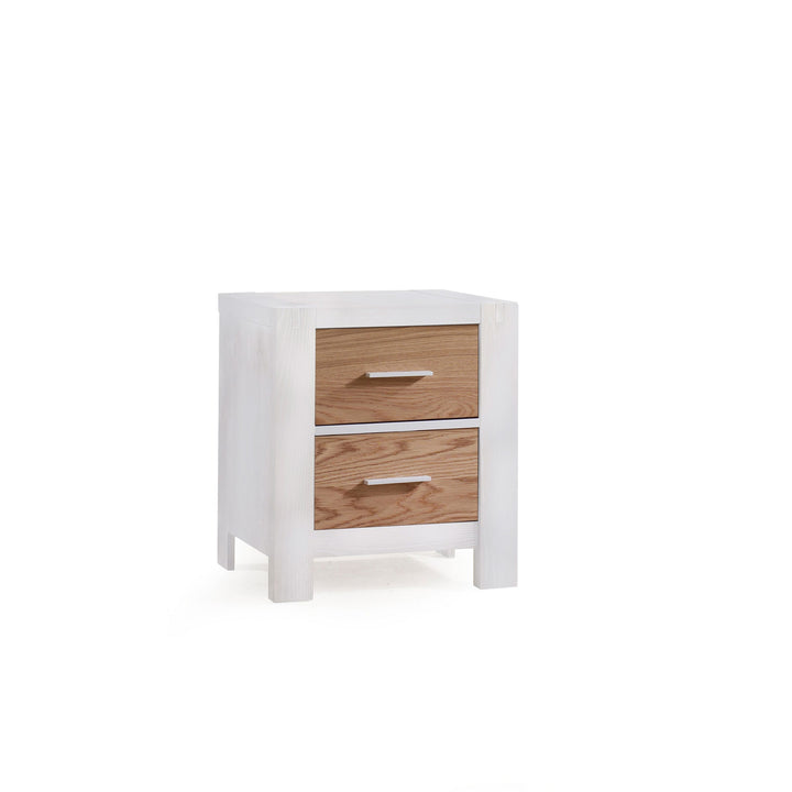 Natart - Rustico Moderno Nightstand - White / Natural Oak-Natart image