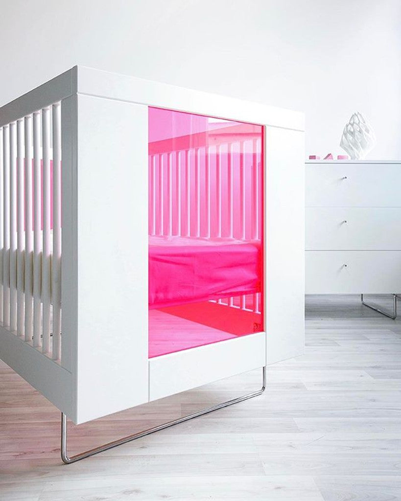 Spot on Square - Alto Crib - Hot Pink Transparent Acrylic image