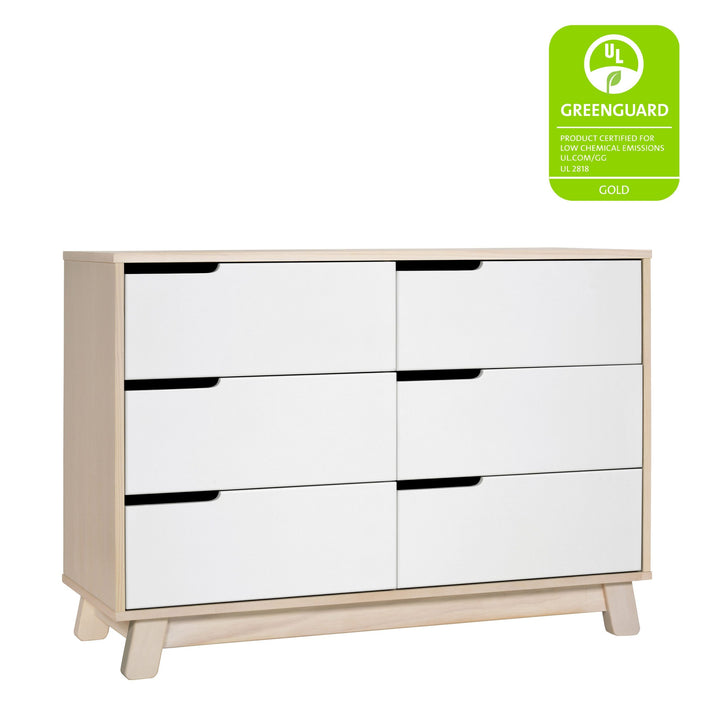 Babyletto - Hudson 6-Drawer Assembled Double Dresser - Washed Natural / White-Babyletto image