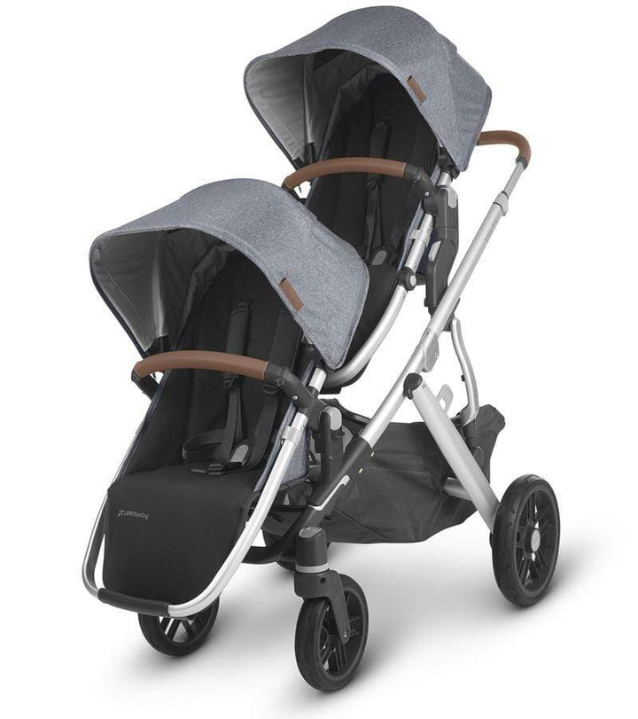 Uppababy - Vista V2 Double - Silver-Frame, Saddle Leather-Uppababy, Blue Melange-Uppababy image