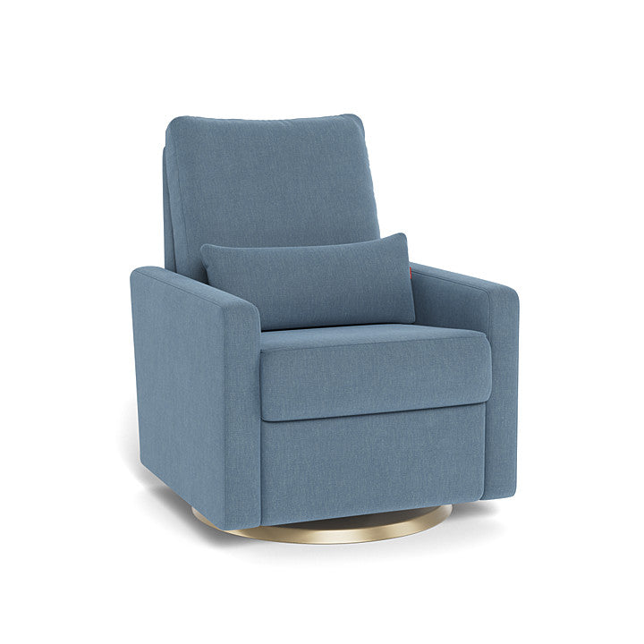 Monte design - Matera Glider Recliner - Performance Heathered-Monte design, Gold Swivel-Monte design, Denim Blue-Monte design image