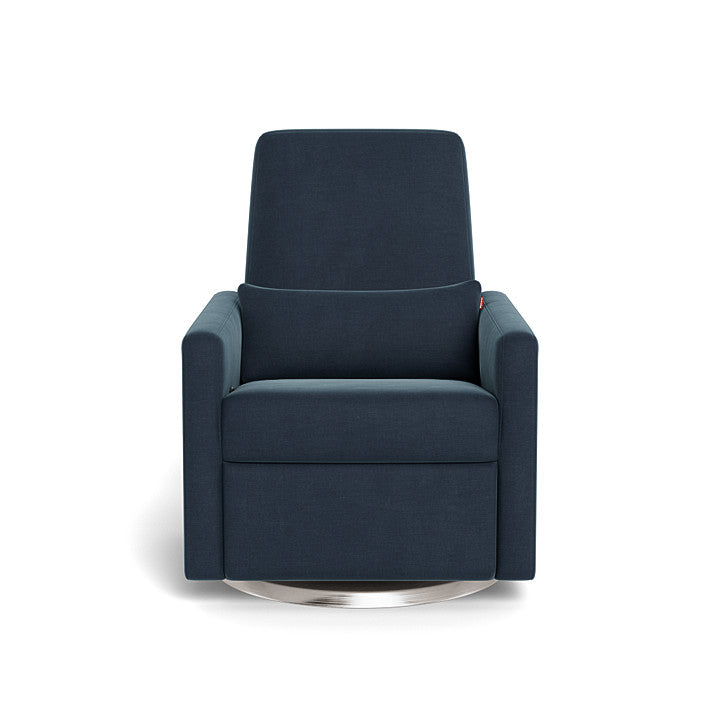 Monte design - Grano Glider Recliner - Brushed Cotton-Linen-Monte design, Brushed Steel Swivel-Monte design, Midnight Blue-Monte design image
