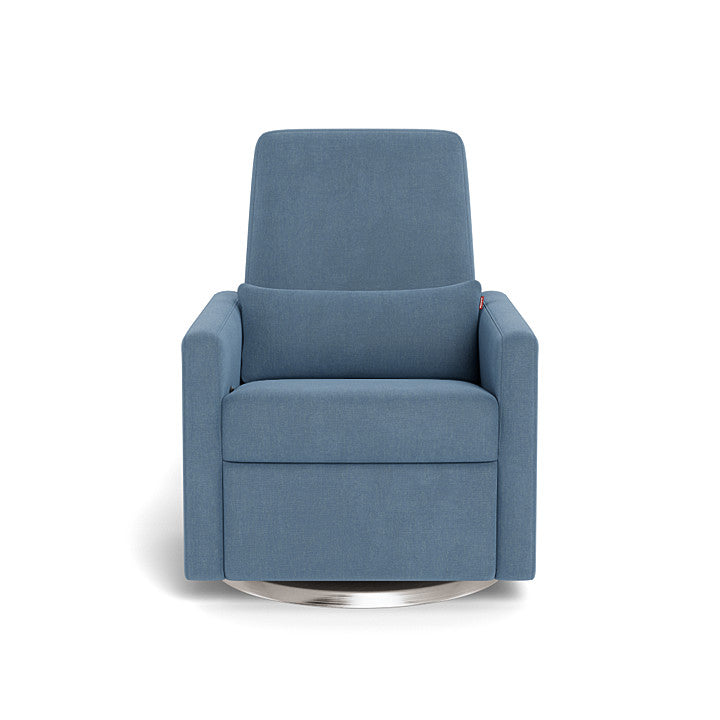 Monte design - Grano Glider Recliner - Performance Heathered-Monte design, Brushed Steel Swivel-Monte design, Denim Blue-Monte design image