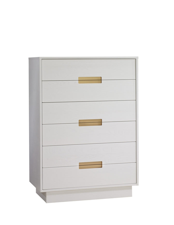 Natart - Como 6 Drawer Tall Chest (with 6 drawers instead of only 5) - White (Como Classic)-Natart image
