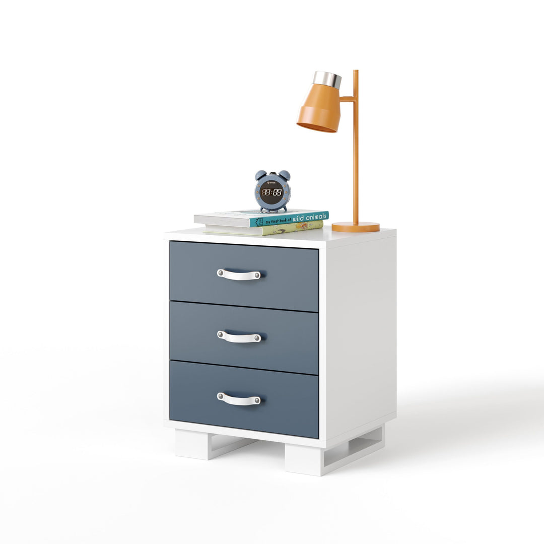 Ducduc - Austin nightstand - leather pull - white maple - Midnight-Ducduc, White leather pull-Ducduc image