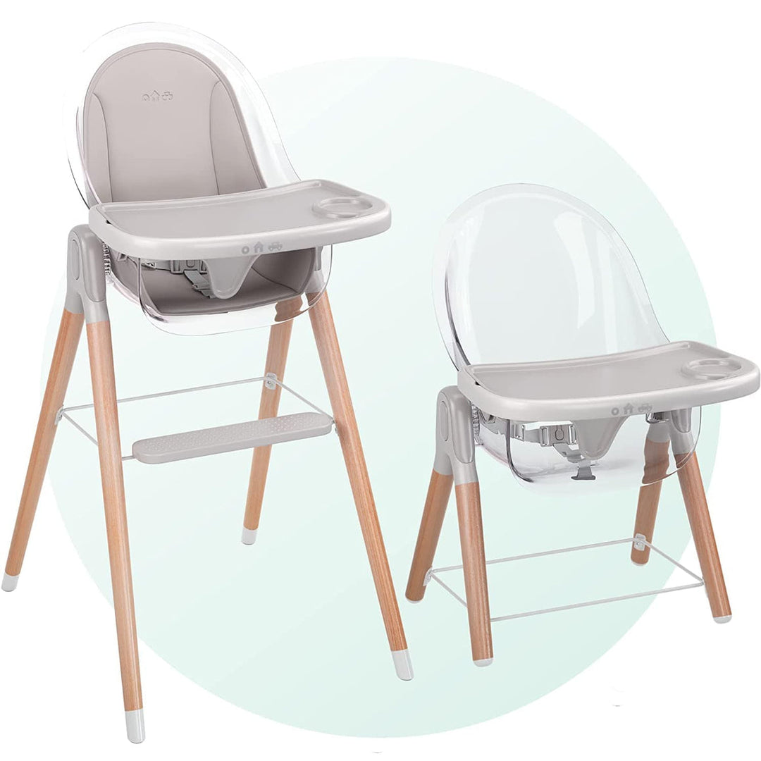 Children of Design - High Chair With Removable Cushion - Light Grey 1 image