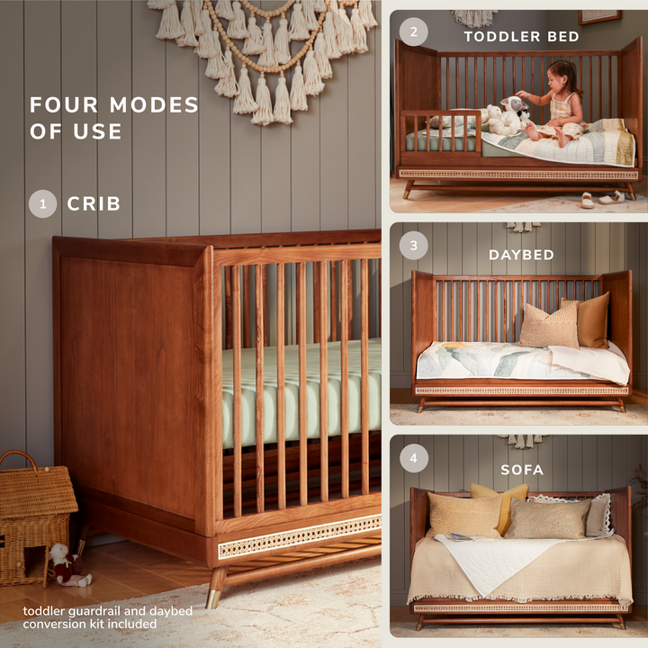 Maxi Cosi Everheart 4-in-1 Convertible Crib with Toddler Bed/Daybed Conversion Kit