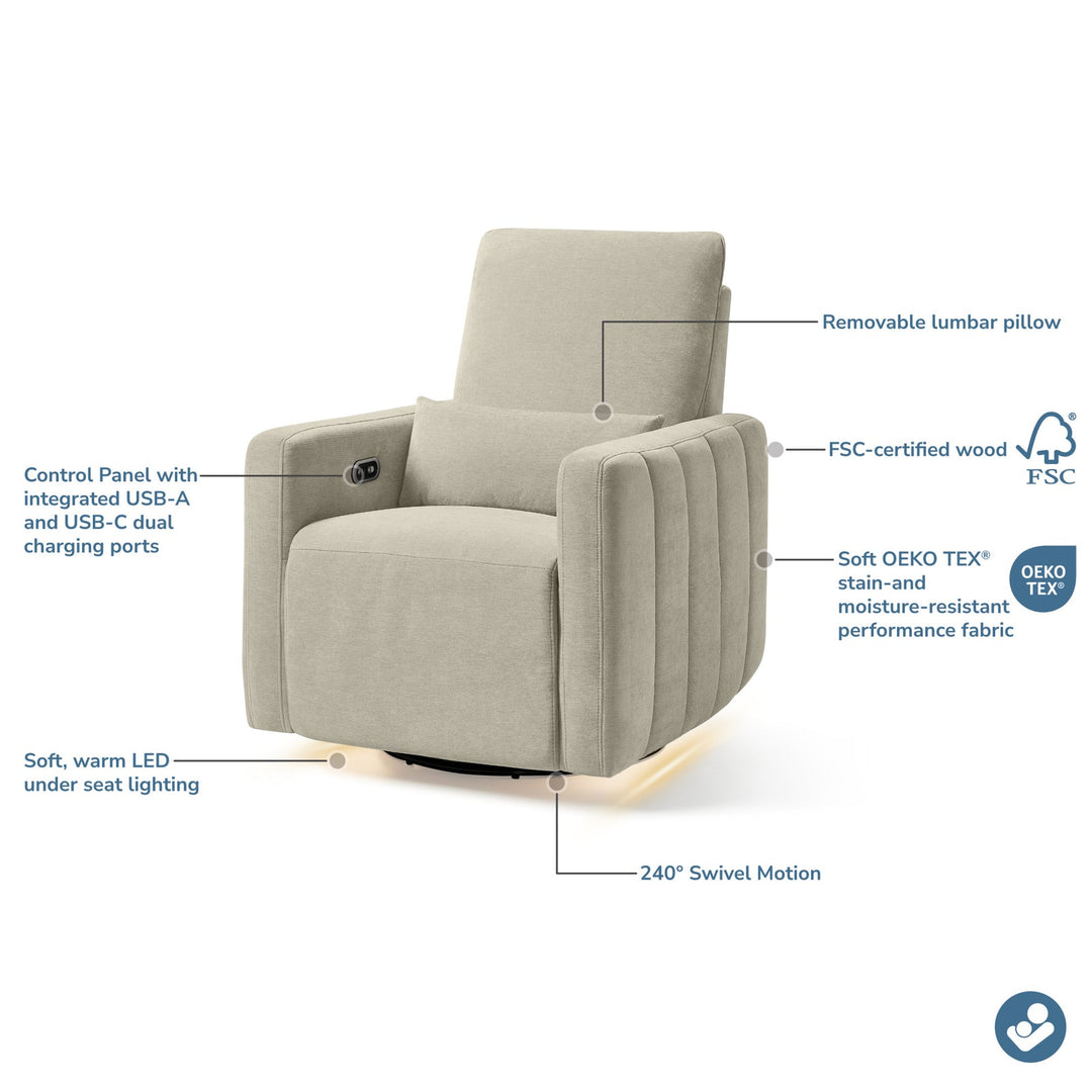 Maxi Cosi Dorian Swivel Glider and Power Recliner with Nightlight