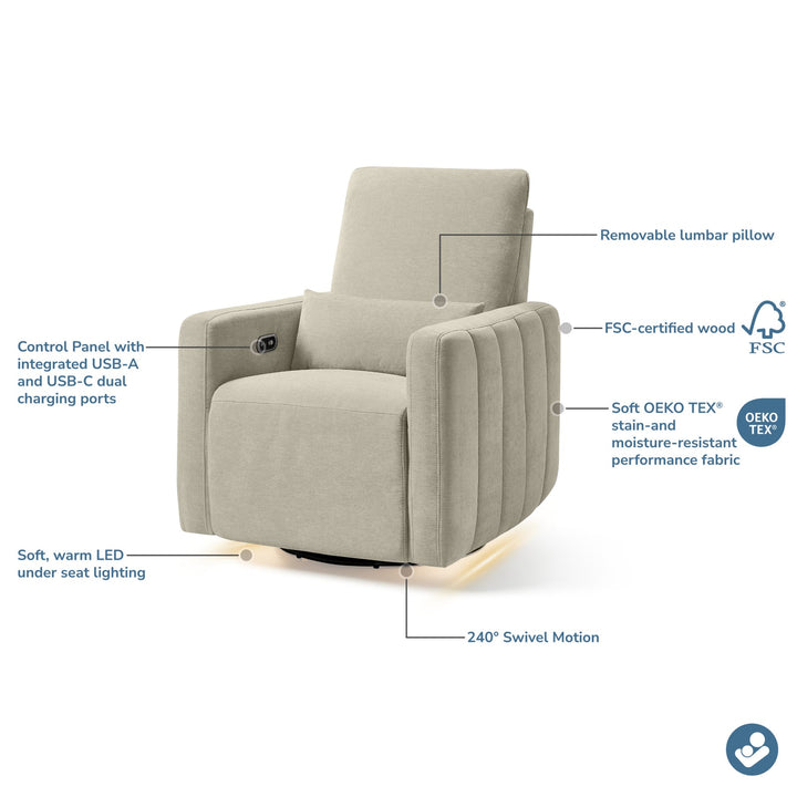 Maxi Cosi Dorian Swivel Glider and Power Recliner with Nightlight