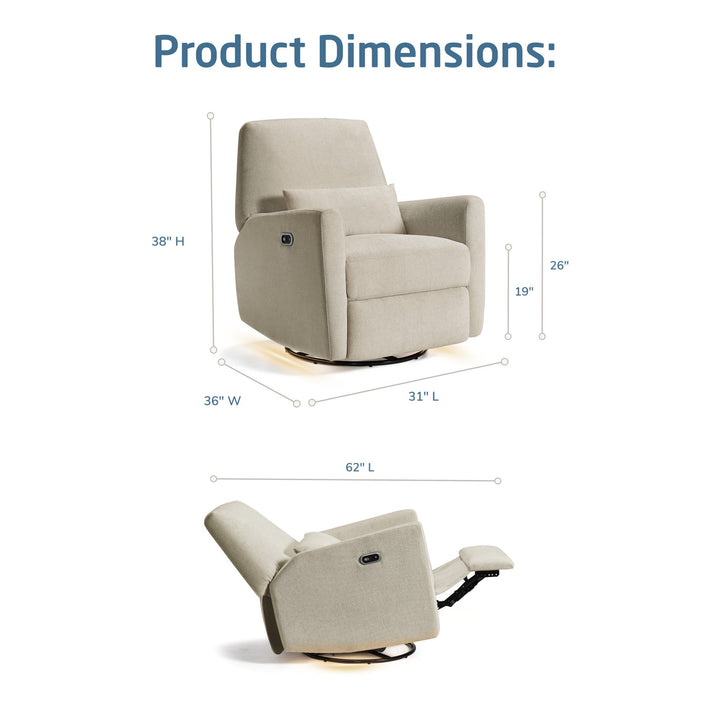 Maxi Cosi Ansel Swivel Glider and Power Recliner with Nightlight
