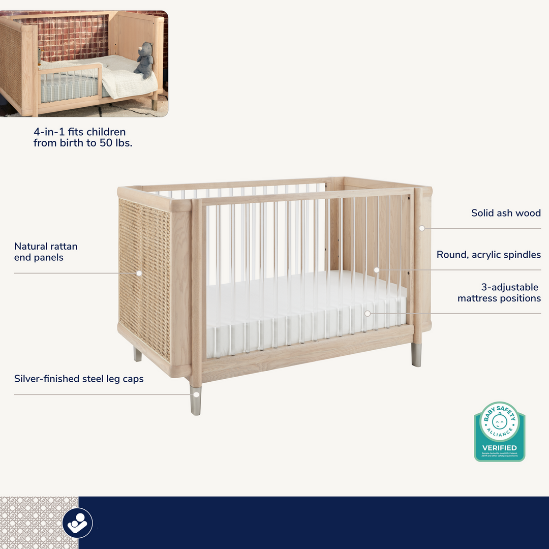 Maxi Cosi Brisa 4-in-1 Convertible Crib with Toddler Bed/Daybed Conversion Kit