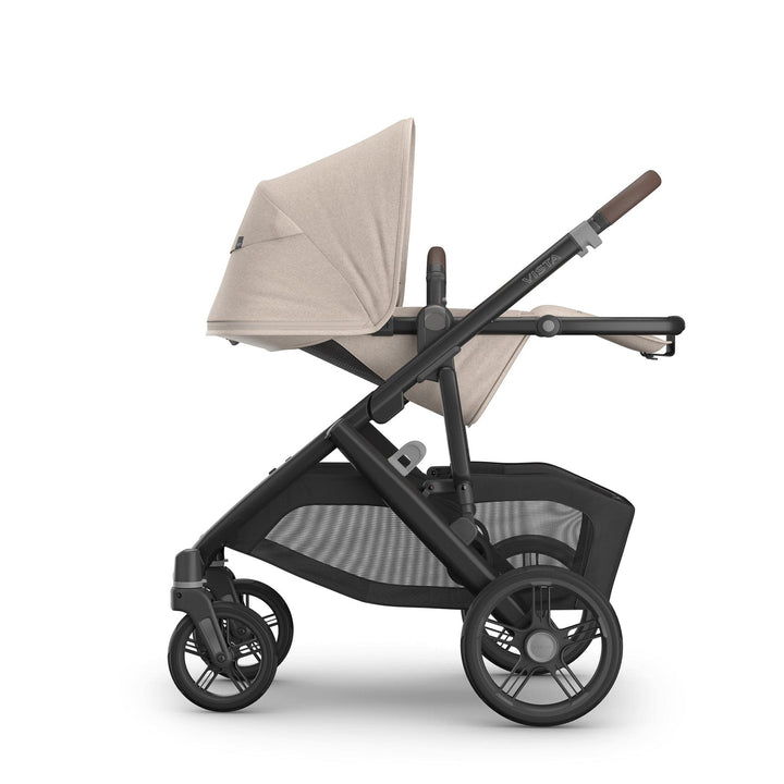 Vista V3 stroller in Ada Sandstone Mélange, reclined seat view
