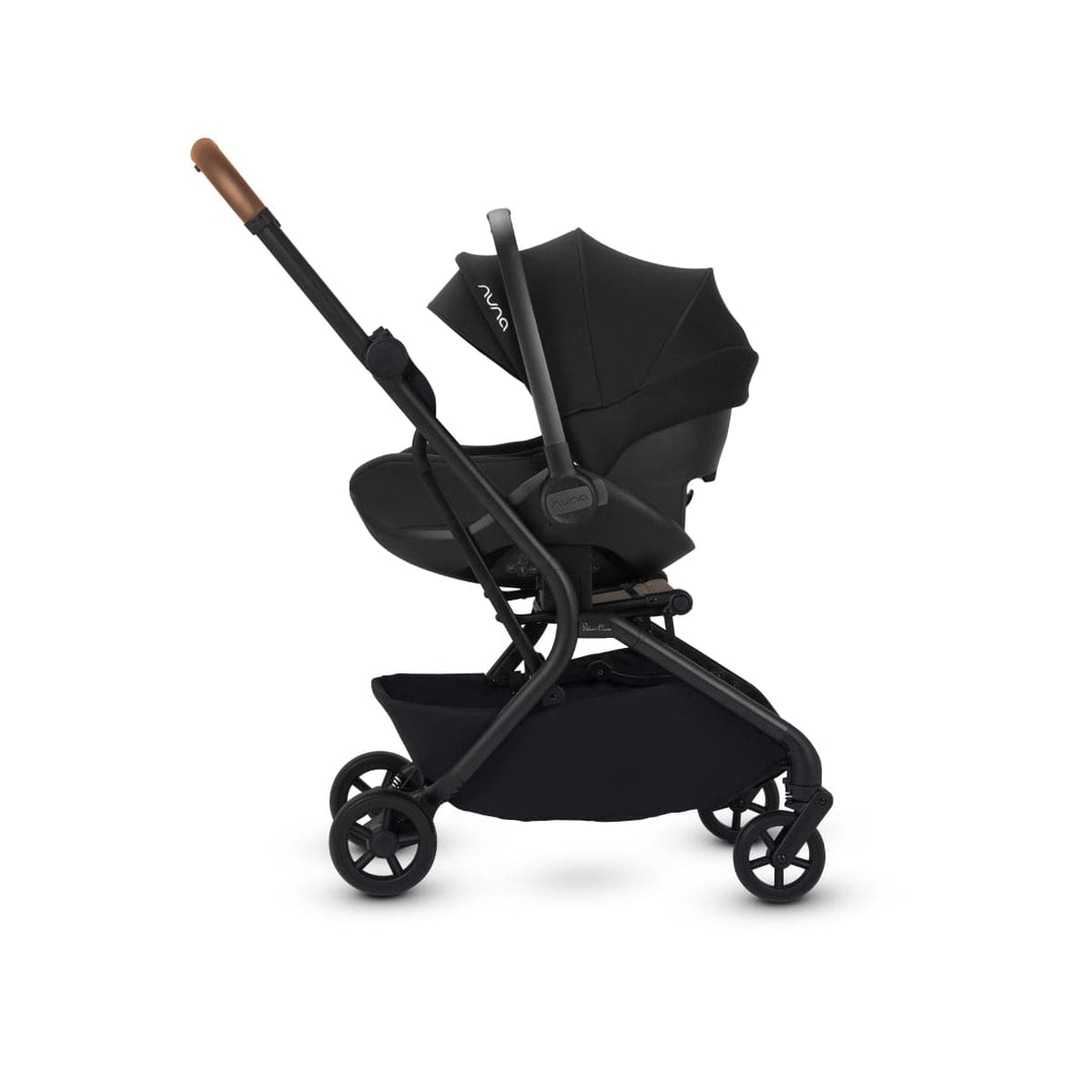 Silver Cross Nia compact travel stroller in Champagne - fabric and frame detail